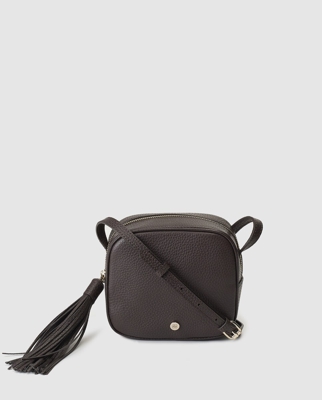 Gloria Ortiz - Bandolera Mini De Mujer Pawnee De Piel En Marrón Oscuro Con Borla