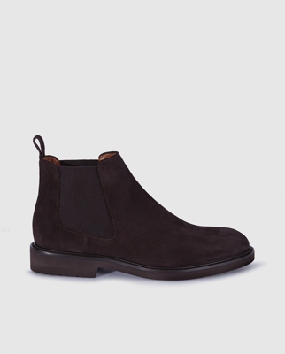 Lottusse - Botines De Hombre De Piel Marrón Con Elásticos Laterales