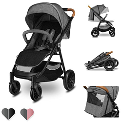 Lionelo Natt Buggy - Cochecito de bebé (hasta 22 kg, con posición reclinada, reposapiés regulable, capota XXL con ventana, ruedas de EVA, mosquitera p en oferta