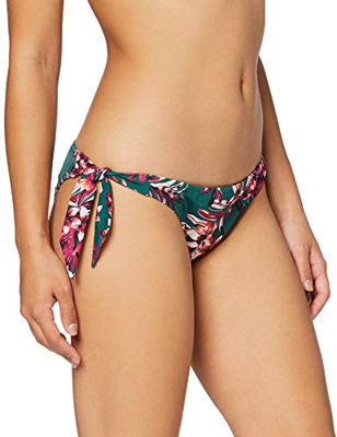 Marca Amazon - IRIS & LILLY Braga de Bikini con Anudado Lateral Mujer, Multicolor (verde oscuro tropical), M, Label: M