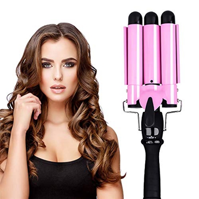 Pinzas rizadoras, Rizador de Pelo Para Cabello Profesional, Iron Wave Curler Multifunción Temperatura Ajustable para rizar y ondas un efecto ondulado，