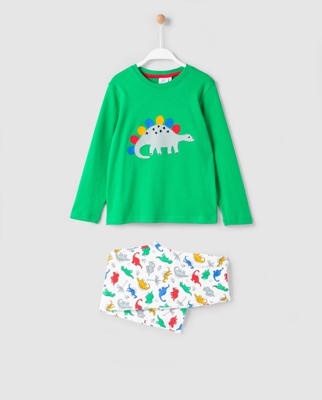 Cotton Juice - Pijama De Niño Verde Con Dinosaurio