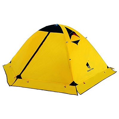 GEERTOP Tienda de campaña para 2 Personas, 4 Estaciones, Impermeable, Doble Capa, para Caza, Senderismo, Escalada, Viajes, fácil configuración (Yellow