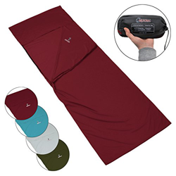 ALPIDEX Polialgodón Saco Sabana Forro de la Bolsa de Dormir Interior Ligero Viaje Camping, Color:Red Sunset en oferta