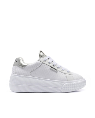 Pepe Jeans - Zapatillas Deportivas De Mujer De Color Blanco Con Cordones