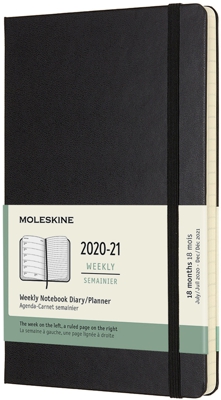 Moleskine 18 Months Weekly Note Calendar Hard Cover Large 2020/2021 - blue