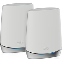 Orbi WiFi6 router inalámbrico Tribanda (2,4 GHz/5 GHz/5 GHz) Gigabit Ethernet Acero inoxidable, Blanco, Enrutador de malla