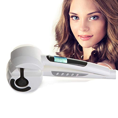 Titanium Auto Rizador De Pelo Con Vaporizador Cuidado Del Cabello Herramientas De Peinado Onda Cerámica Eléctrica Hair Stick Magic Rizador (Blanco)