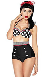 Boolavard vintage, Traje de ba񯠰ush up estilo Rockabilly retro, Negro/Rojo/Blanco, XL en oferta