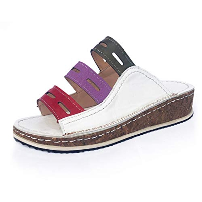 Sandalias Mujer Verano 2019 Zapatos de Plataforma Mujer Cuña Zapatos de Boca de Pescado Playa Zapatillas Sandalias de Punta Abierta Casual Fiesta Roma