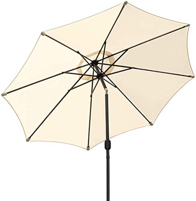 MVPower Parasol, Sombrilla Plegable, Sombrilla UV UPF 50+, Sombrilla Impermeable Protección Solar para Jardín, Balcón y Terraza (Beige 2)