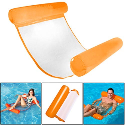 Hamaca de Agua, Tumbona Flotante Hamaca 4 en 1 Piscinas De Verano Al Aire Libre Inflable del Flotador Hamaca Cama Plegable para Sillas De Agua Flotant