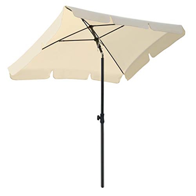 MVPower Parasol, 200 x 125 cm Sombrilla Rectangular Plegable, Sombrilla UV UPF 50+, Sombrilla Impermeable Protección solar para Jardín, Balcón y Terra