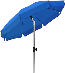 MVPower Sombrilla Redonda 200 x 225cm,Protector Solar UV50+ Impermerable,Ajustable,para Playa Jardín Balcón Piscina Patio,Azul en oferta