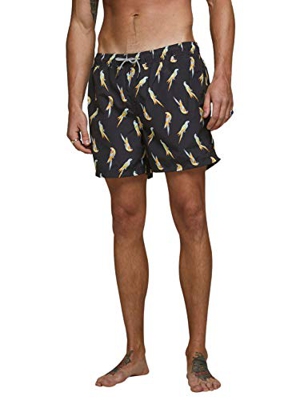 Jack & Jones JJIARUBA JJSWIMSHORTS AKM Animal STS Bañador para Hombre, Negro, XXL