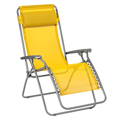 Lafuma Tumbona Relax, Plegable, RT 2, Texplast, Color: Girasol, 87 x 68 x 114 cm, LFM4018-9273