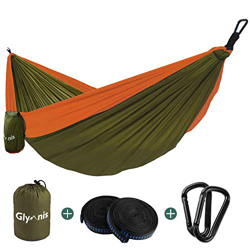 Glymnis Hamaca Ultraligera para Camping y Viaje de Nylon 300kg de Capacidad de Carga Ranspirable y Secado Rápido 275x140cm Kit de Hamaca de Tela 210T en oferta