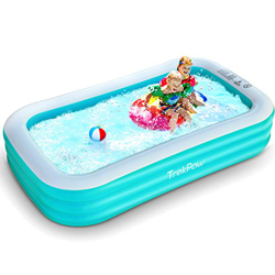 TrekPow Piscina Hinchable Rectangular, Piscina Inflable Familiar WP1-242x142x56cm, 2Adultos+1Niño, Verde, 3 Cámara de Aire Individuales, Piscina Durad precio
