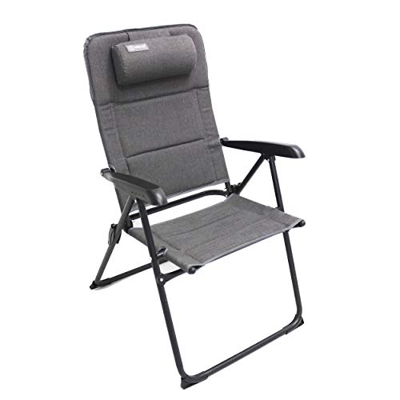 Homecall - Silla de jardín plegable acolchada con respaldo ajustable (gris)