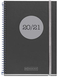 MIQUELRIUS Agenda Escolar Polipropileno Plus de Espiral 155x213 mm Semana Vista 2020-2021 Classic Topo Miquelrius Negro Castellano en oferta