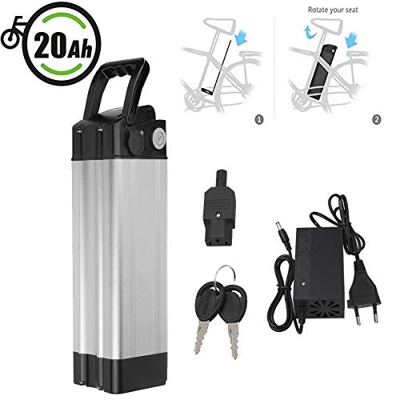 Vinteky 24V 20AH Ebike Battery, Batería para Bicicleta de Iones de Litio con Cargador y Soporte