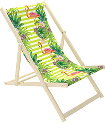 Novamat – Tumbona de jardín de madera, plegable, tumbona para relajarse, silla para la playa, Hojas verdes. características