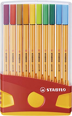 Rotulador punta fina STABILO point 88 - Estuche premium Colorparade con 20 colores