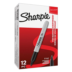 Sharpie S0810930 - Rotuladores permanentes, punta fina, caja de 12, color negro precio