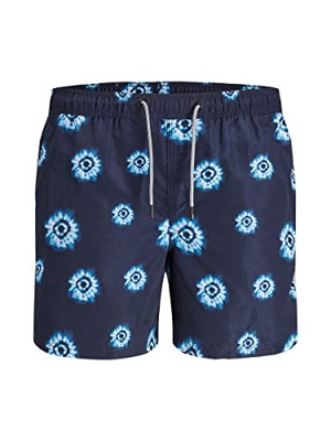 Jack & Jones JJIARUBA JJSWIMSHORTS AKM Tiedye Bañador para Hombre, Azul Marino, M