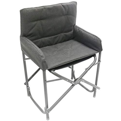 Homecall - Silla plegable de aluminio con respaldo (gris)