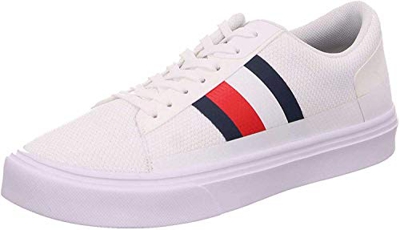 Tommy Hilfiger Lightweight Signature Colour-Blocked Trn, Zapatillas Deportivos para Hombre, Blanco (White Ybs), 46 EU
