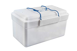 Nevera de Poliestireno, 25 litros de capacidad.Peso. 439 gramos. Ligera, eficiente y resistente. Medidas exteriores: 30x30x54 cms. aprox.. características