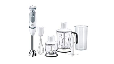 Braun Hogar Minipimer 5245 - Batidora de mano, 1000 W, 21 velocidades y función turbo, anti-salpicaduras, 4 accesorios (varillas, mini-picadora 350ml,