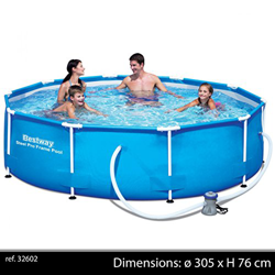 Lola Home Bestway Steel Pro Piscina con Bomba de Filtro y Cartucho, 4678 Liters, Blanco, 305 x 305 x 76 cm precio