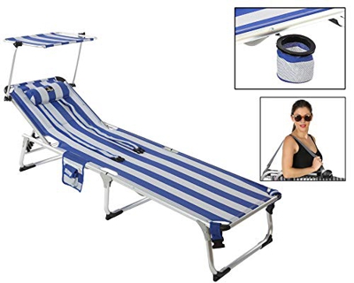 CREVICOSTA QUALITY MARK MARCAS DE CALIDAD Tumbona 1004-2. Full Equip. Azul Y Blanco.