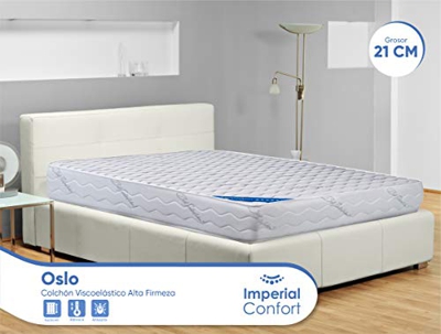 Imperial Confort Oslo - Colchón Viscoelástico acolchado alta firmeza - Grosor 21 cm - 135x190