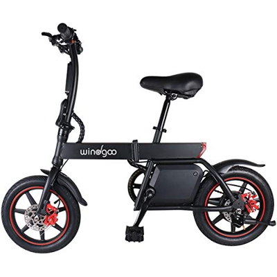 Windgoo Bicicleta Eléctrica Plegables, 350W Motor Bicicleta Plegable 25 km/h y 25 km, Bici Electricas Adulto con Ruedas de 14", Batería 36V 6.0Ah, Asi