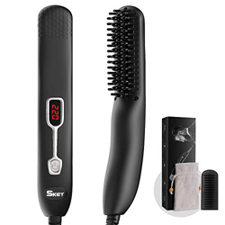 Cepillo Alisador de Barba, Peine para Barba SKEY para Hombres, Control de Calentamiento iónico de cerámica, 6 Temperaturas ajustables/Apagado automáti en oferta