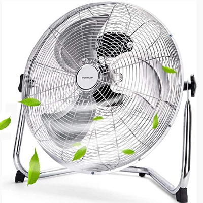 Aigostar Clover 33QNV - Ventilador industrial, 110 W, 3 velocidades, ajustable 360º, 3 aspas metálicas, 18 (46cm aprox). Motor de cobre. Diseño comple