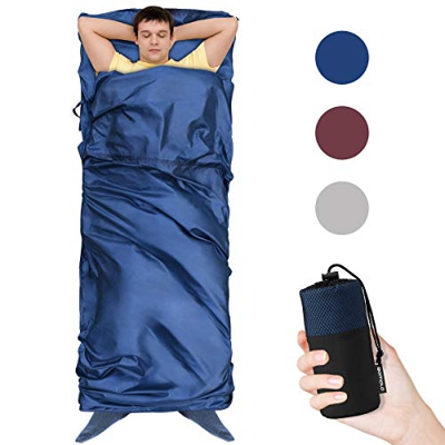 Qomolo Saco De Dormir Ultraligero,Sábanas para Sacos de Dormir,Forro para Saco De Dormir Portátil Liviana a Prueba de Suciedad para Viajes,Acampar, Se