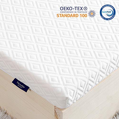 viewstar Topper Viscoelástico 135x190x5cm, Sobrecolchón con Alivio de la Presión, Topper para Colchón de Espuma de Memoria, Funda Extraíble, CertiPUR-