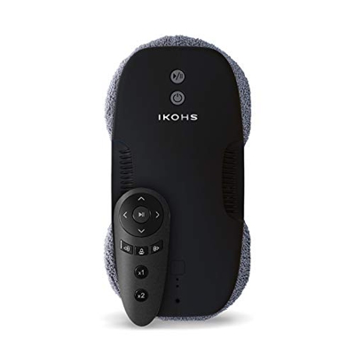 IKOHS Robot Limpiacristales WIPEBOT. Automático, Modos de Limpieza Zig Zag, 2 Mopas Giratorias, Cable 6m, Sensores Reconocimiento de Superficies y Bor