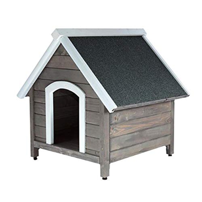 RM E-Commerce - Caseta para perros de madera con techo puntiagudo, caseta de madera para perros medianos y grandes, 84 x 100 x 88 cm