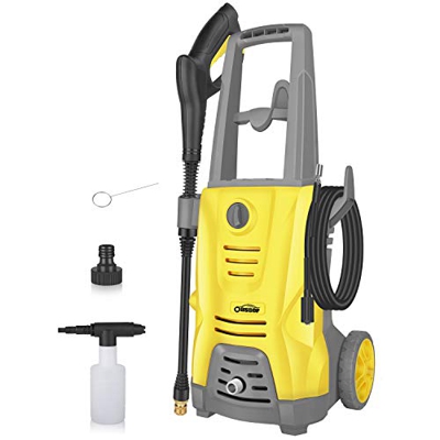 oasser Hidrolimpiadora de Alta Presión Eléctrica Limpiadora Alta Presión 1400W 125bar 380L/H Pistola Pulverizadora con Boquilla de 5 Piezas 5M Manguer