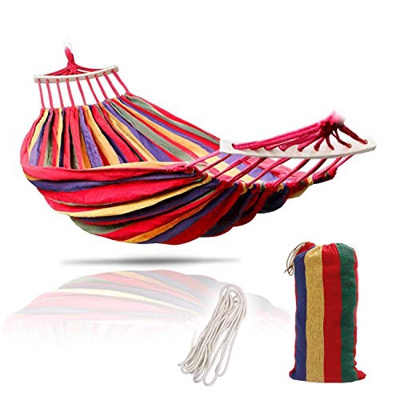 KEPEAK Hamaca de Lona Doble, Hamaca de Lona de jardín Transpirable y cómoda para Camping, jardín, Patio, Interior y Exterior