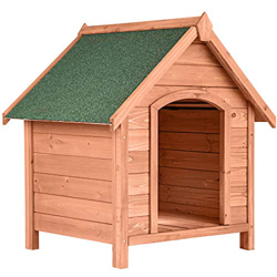 TecTake 403229 Caseta de Madera Maciza para Perro, Casa para Mascotas Animales, Construcción Resistente, Techo Extraíble, Ideal Exterior Interior Jard características