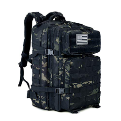 Mochila táctica de 45 l, para senderismo, ciclismo, escalada, unisex(camuflaje negro CP) características