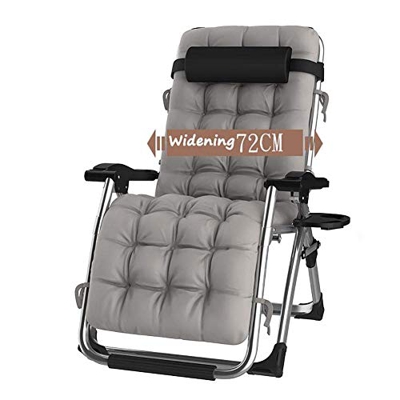 DQCHAIR Silla reclinable para Actividades al Aire Libre con Gravedad Cero y portavasos, Silla Extra Ancha y Ajustable para tumbonas de Patio Garden Be