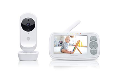 Motorola Ease 34 - Vigilabebés con cámara - Video monitor para bebés con pantalla HD de 4.3 pulgadas - visión nocturna, comunicación bidireccional, ca