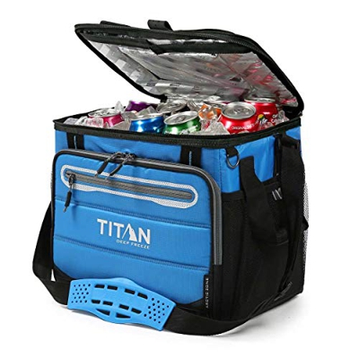 TITAN Nevera portatil Capacidad 40 latas + Hielo 1330878 5 Capas de Aislamiento. hasta 2 dias de conservacion del Hielo. Color Azul.